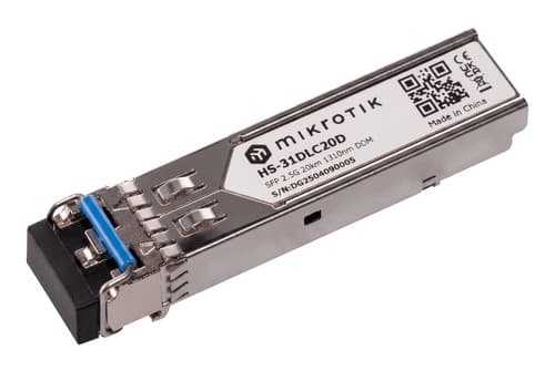 MikroTik HS-31DLC20D | 1G/2.5G Single-Mode SFP Modül, 1310 nm, 20 km, LC, DDM