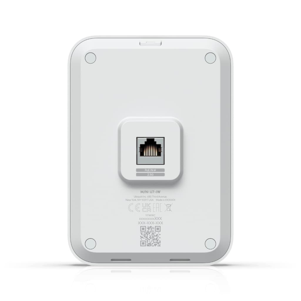 UBNT UniFi U7 In-Wall (U7-IW) WiFi 7 Duvar Tipi Access Point – 2.5 GbE Uplink, 4 Spatial Stream, PoE+, PoE Out