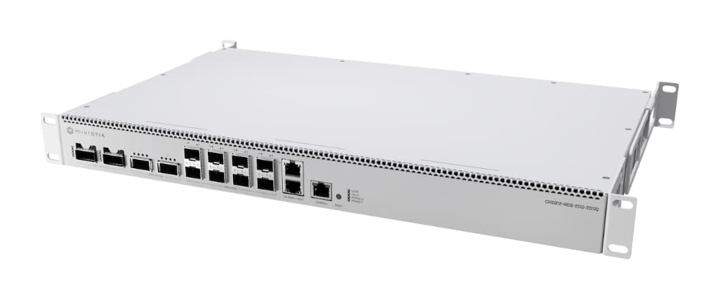 MikroTik CRS812 DDQ | 2×400G QSFP-DD, 2×200G QSFP56, 8×50G SFP56 | 400G leaf spine switch