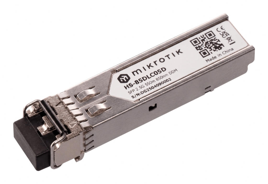 Mikrotik HS-85DLC05D MikroTik HS-85DLC05D | 1G/2.5G Multimode SFP Modül, 850 nm, 550 m, LC, DDM