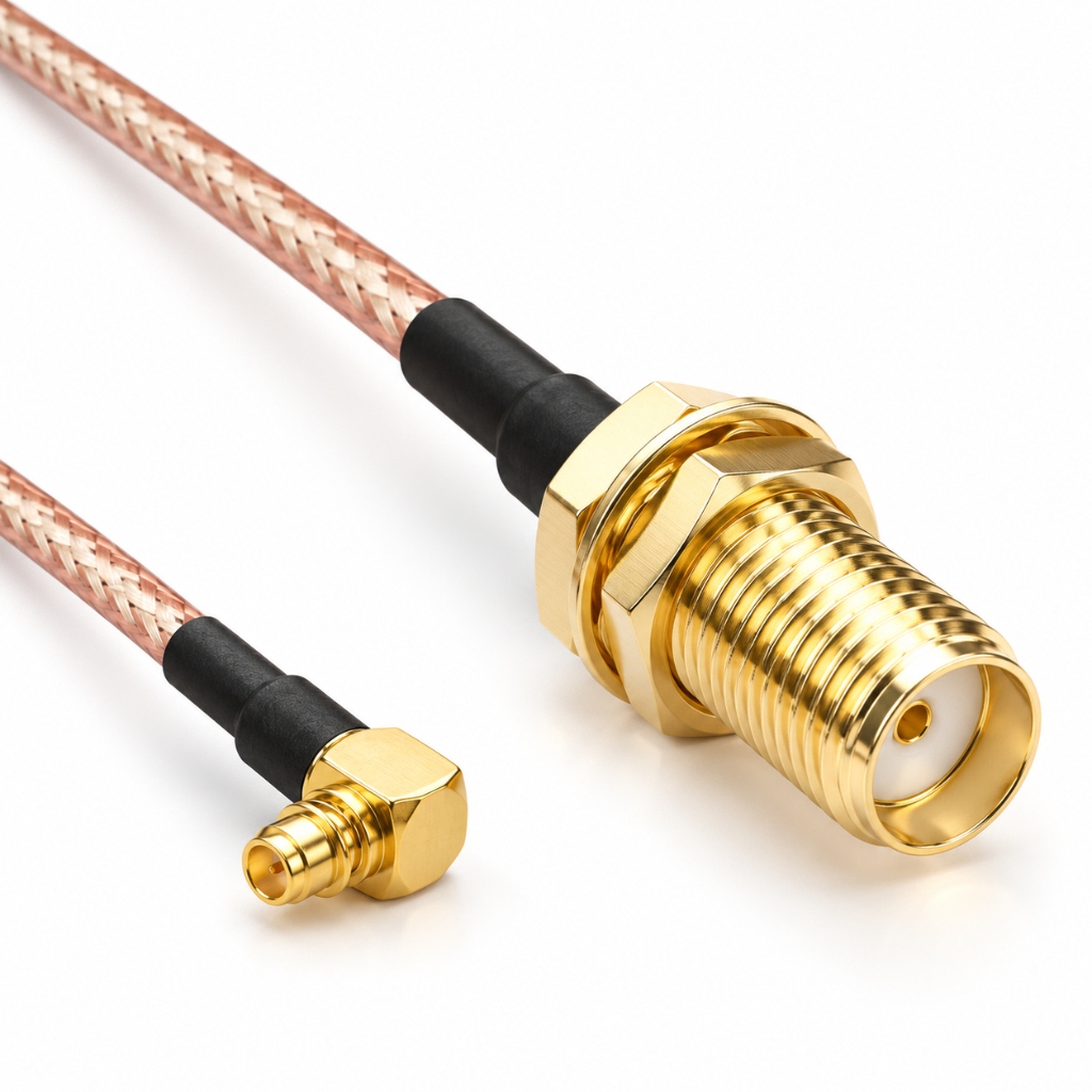 wifiAnten sma-female-mmcx-30 30 cm RG316 SMA Female to MMCX Pigtail Kablo | 50 Ohm RF Koaksiyel Kablo