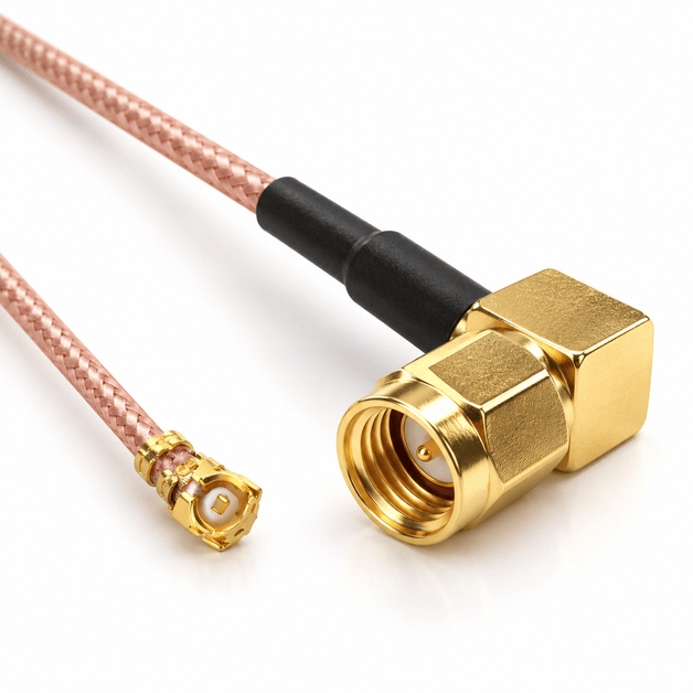 wifiAnten sma-male-angled-to-ufl-30 30 cm RG178 SMA Male 90° to U.FL Pigtail Kablo | 50 Ohm DC–6 GHz RF Kablo