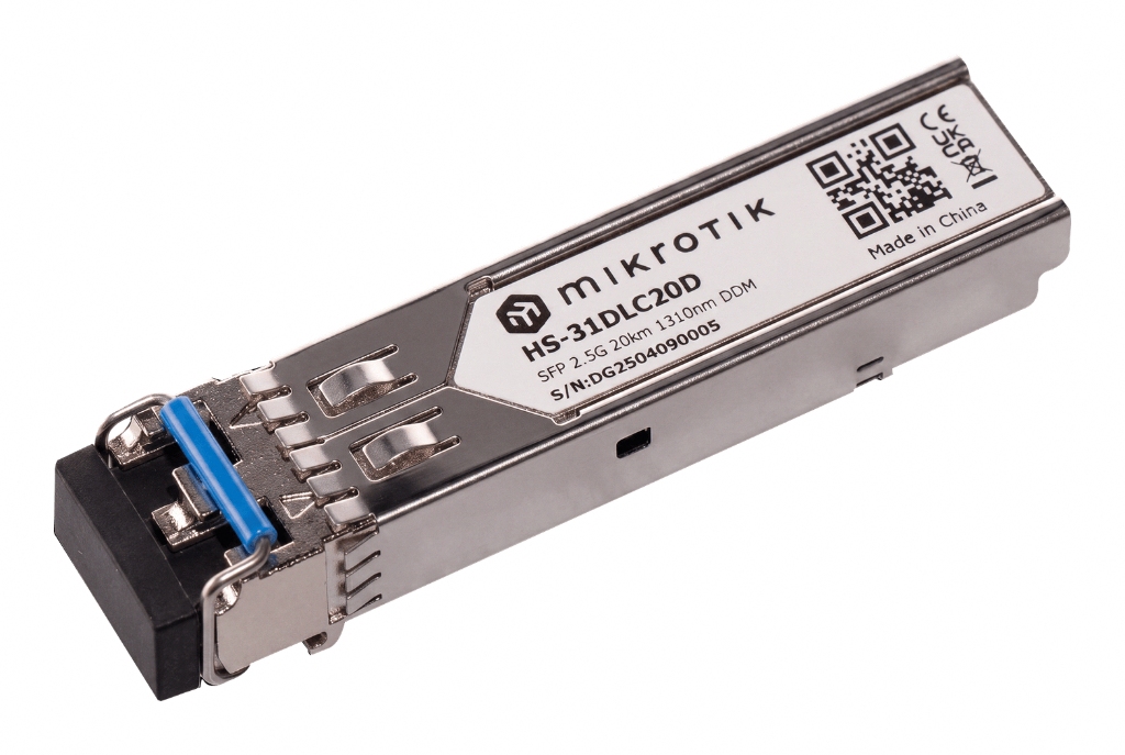 UBNT HS-31DLC20D MikroTik HS-31DLC20D | 1G/2.5G Single-Mode SFP Modül, 1310 nm, 20 km, LC, DDM