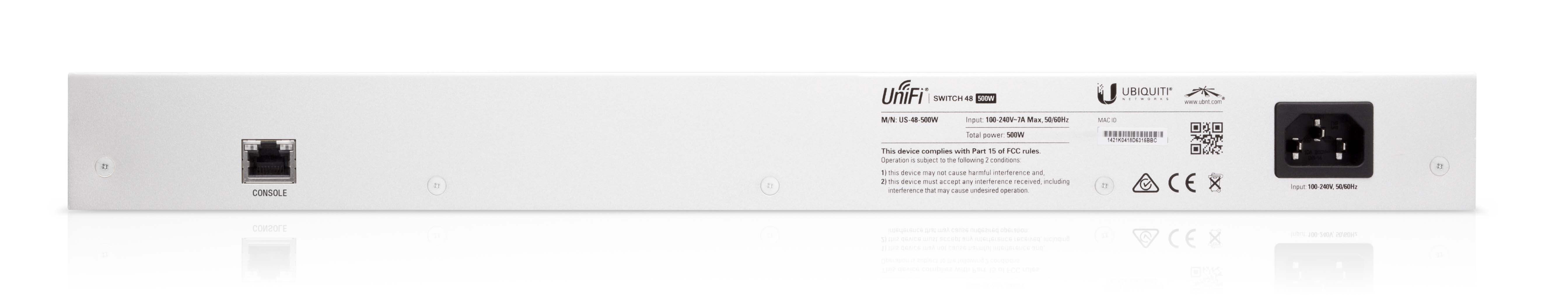 UBNT UniFi US-48-500W - UBNT UniFi Switch 48 Port 500W PoE+Management Switch